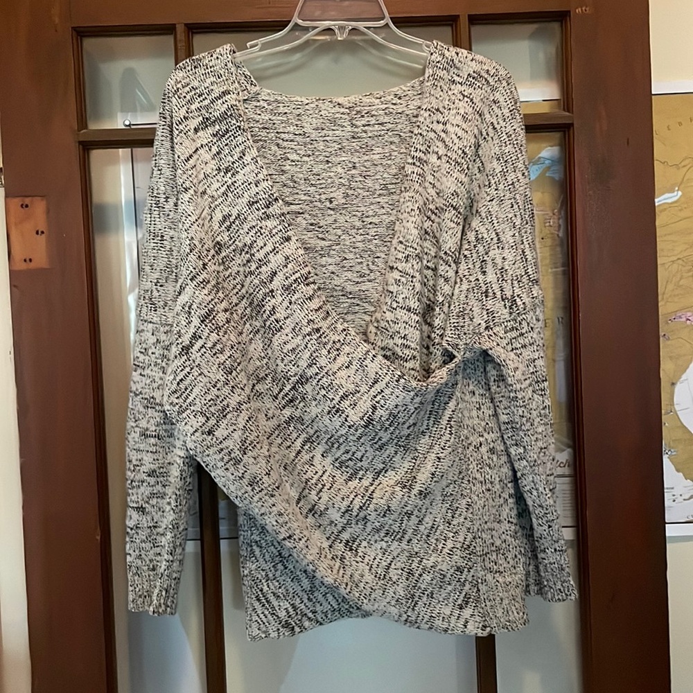 Heather Gray Criss Cross Sweater
